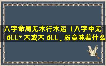 八字命局无木行木运（八字中无 💮 木或木 🕸 弱意味着什么）